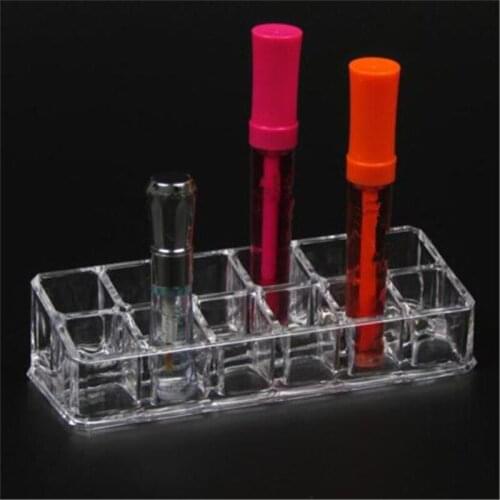 Makeup Acrylic Makeup Organizer For Cosmetic Display Stand 12 Lipstick Storage Box Makeup Tools Brush Holder Home Organiser
