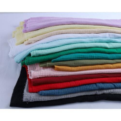 Soft Crinkle 2-Layered Cotton Gauze Muslin Fabric 135cm Wide Sold By The Meter
