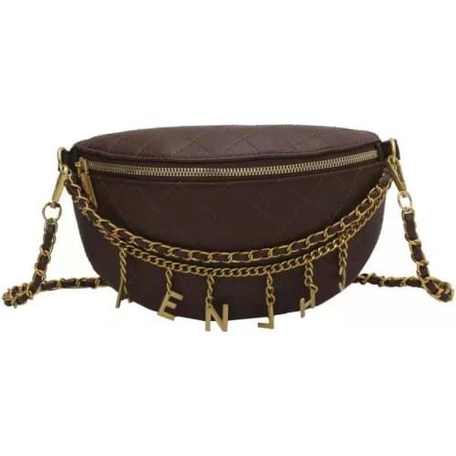 2021 New Fashion Women PU Leather Lingge Chain Bag Leisure One Shoulder Messenger Bag Portable Shell Bag