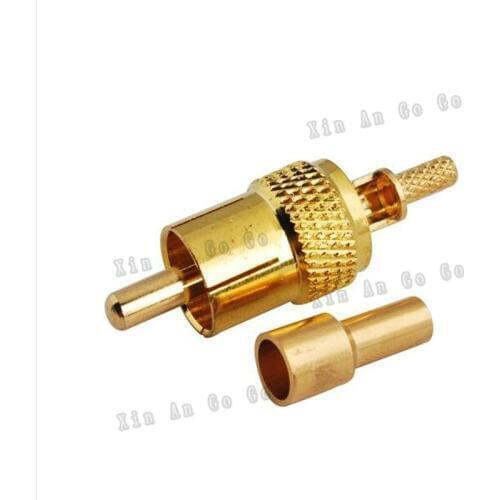 New RCA male crimp RF Coxial connector RCA male Plug straight Crimp for RG316 RG174 LMR100 coaxial cable fast ship
