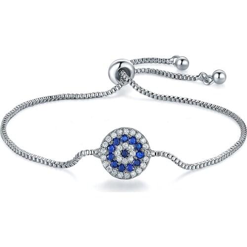 SIPENGJEL Trendy Simple Classic Circle Round Evil Eye Bracelet Adjustable Bracelets For Women Girls Friend Jewelry 2021