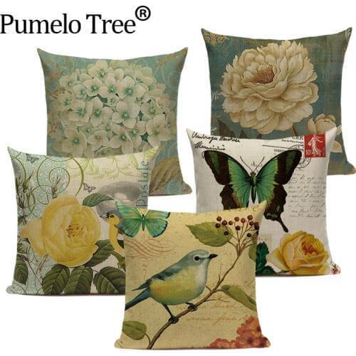 Stylish Cushion Cover Animal Cute Bird On The Tree Sofa Car Covers Decor 45Cmx45Cm Square Sofa/Bed Custom Printed Pillow Cover