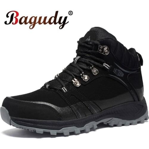 Super Warm Winter Snow Boots Outdoor Non-slip Men Snow Boots Lace Up Men Ankle Boots Waterproof Comfortable Winter Shoes Male