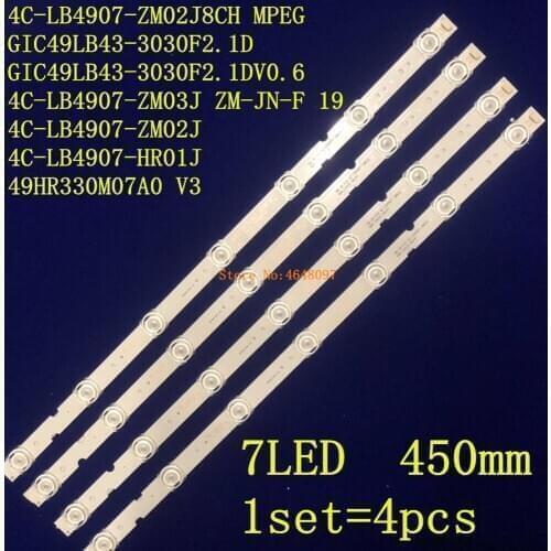 LED Backlight strip 7 Lamp for TCL 49D6 49V2 49S2 4C-LB4907-ZM03J ZM-JN-F 19 4C-LB4907-ZM02J 4C-LB4907-HR01J 49HR330M07A0 V3