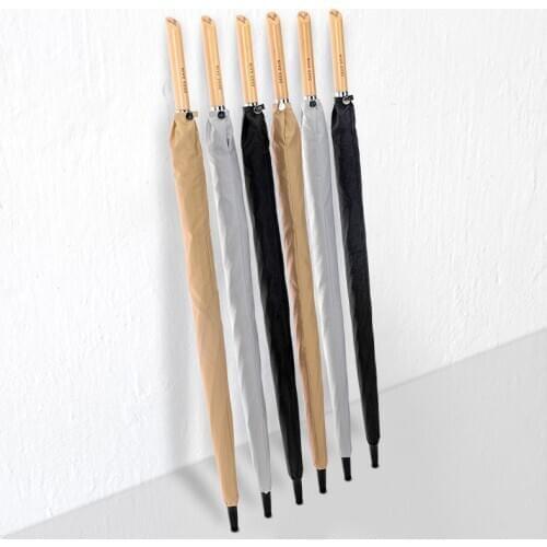 New Women Windproof Rain Parasols Long Handle Umbrella 8 Bone Wooden Handle Straight Pole Golf Automatic Business Men Umbrellas