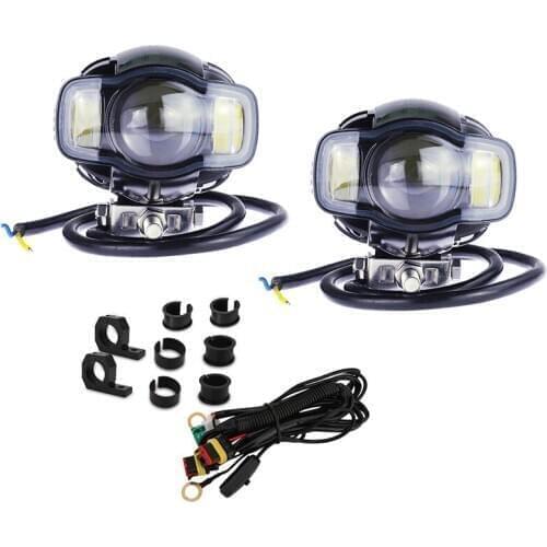 Waterproof Universal 20W 2000LM Motorcycle LED Spot Light Driving Fog Lamp Motorcycle modification Light with USB Charger Port