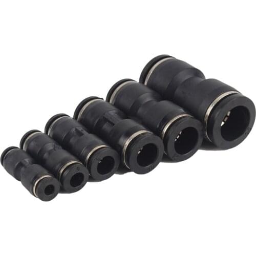 1Pcs Pneumatic Quick Joint Black Plug-in straight-through connector Pupneumatic trachea external PU series