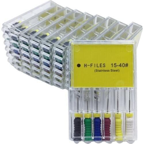10 Boxes Dental Instrument H Files Stainless Steel Endodontic 21mm 25mm Root Canal Rotary Endofile Needles Dentist Tools