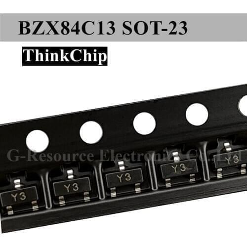 100pcs) BZX84C13 SOT-23 BZX84 13V S0T23 SMD Voltage stabilized diode (Marking Y3)