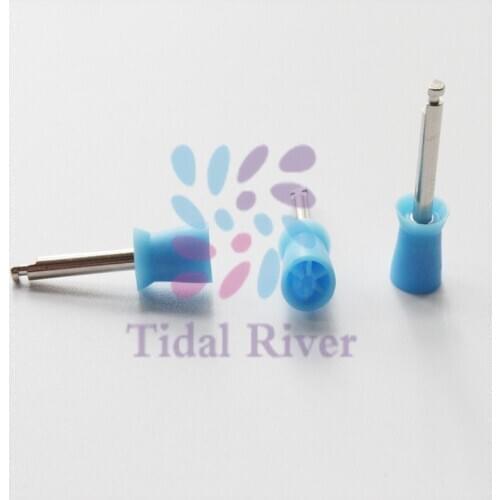 100/Pcs Dental Tooth Polishing Brush Cup Disposable Prophy Cups Mental Shank Plain Oral Hygiene Dental Lab Tools Blue