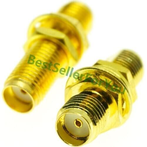 1x Adapter SMA Connector Female To SMA Connector Female Bulkhead Panel Mount RF Connector Straight