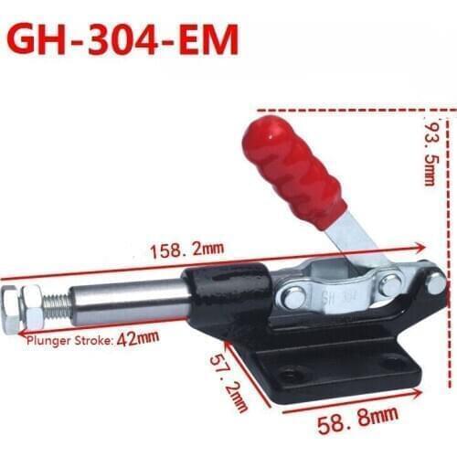 2PC Push Pull Operated Type GH-304-EM Holding Capacity386kgs Plunger Stroke 42mm Toggle Clamp Quick Release Hand Tools