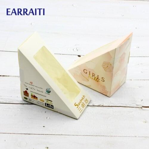 20PCS Sandwich Pastry Breakfast Packaging Boxes Disposable Paper Sandwich Box Container Windows Fast Food Restauran Supplier