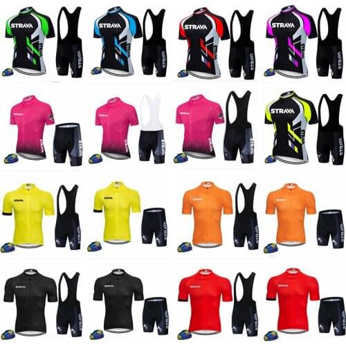 STRAVA 2021 black strava pro bicycle team short sleeve mens cycling shirt summer breathable cycling clothing with Sublimation