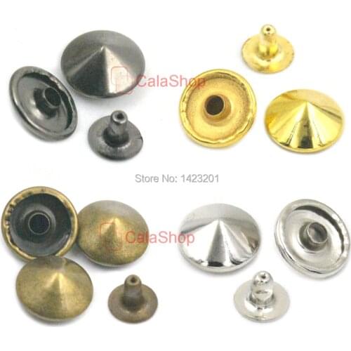 50 Pcs / Lot 6mm 8mm 10mm 12mm Mushroom Tip Cone Head Rapid Rivets Studs Leather Biker Punk Bag Shoes Craft DIY