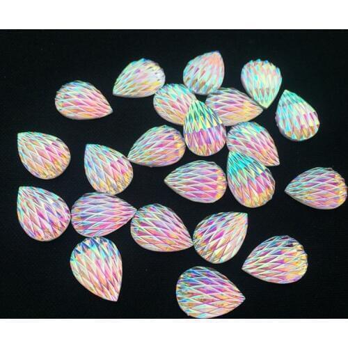 60pcs 10x14mm Teardrop Stone Droplet Crystal Rhinestone For Wedding decoration DIY craft -HB09