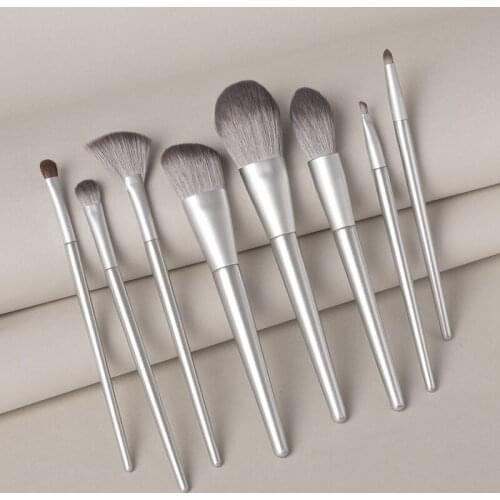 8pcs Animal Hair Professional Makeup Brushes Set Foundation Blushes Eyeshadow Eyebrow Blending Brush Cosmetic Beauty Tools