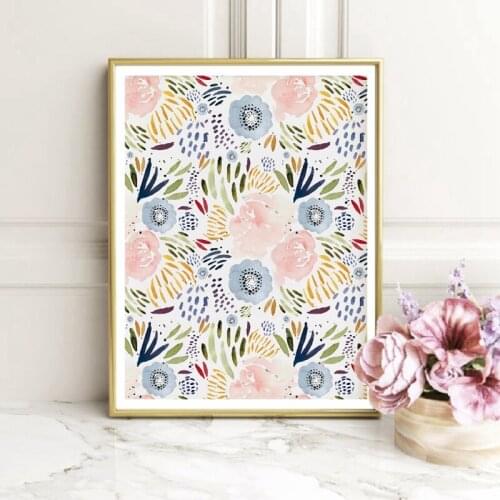 Watercolor Floral Posters and Prints Wall Art Canvas Painting Flowers Wall Picture for Living Room Home Decoration