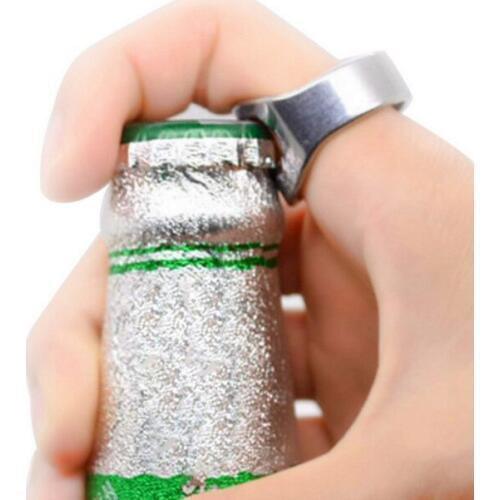 ANGRLY Stainless Steel Beer Creative Portable Finger Ring Shape Wine Soda Bottle Cap Openers Christmas Wedding Favors and Gifts