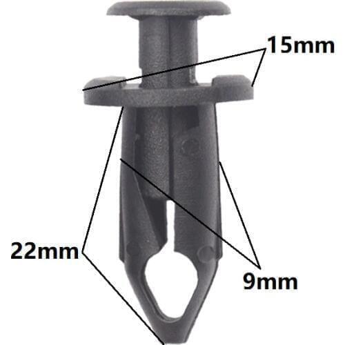 Car 9mm hole retainer bumper cover fender for Ford black plastic push type fastener clips Garnish