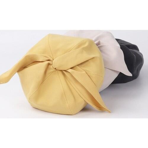 Spring and Summer Thin Bow Beret Womens Casual Painter Hat Ins Internet Hot Korean Style Fashion Party Pccessories Gorros