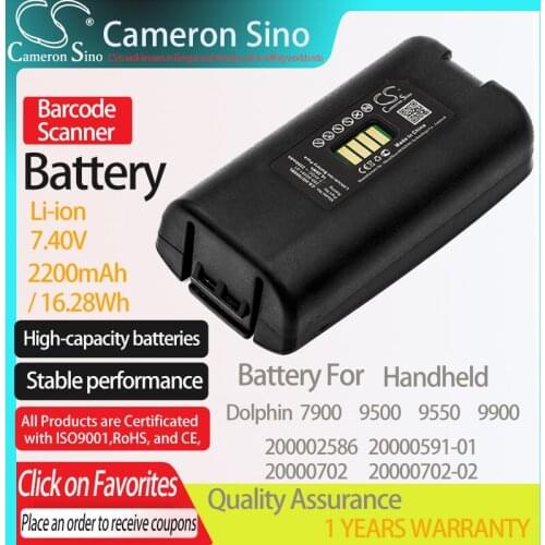 CameronSino Battery for Handheld Dolphin 7900 9500 9550 200002586 fits Dolphin 200-00591-01 20000591-01 Barcode Scanner battery