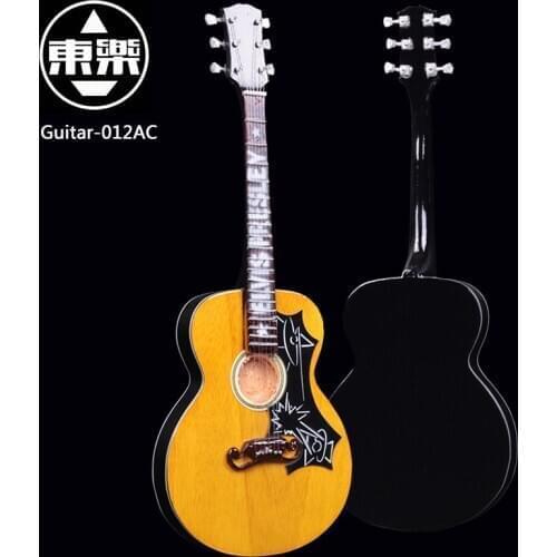 Wooden Handcrafted Miniature Guitar Model guitar-012AC Guitar Display with Case and Stand (Not Actual Guitar! for Display Only!)