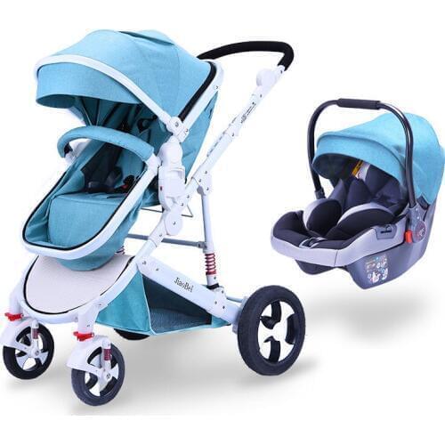 Baby Stroller 3 In 1 with Car Seat High Landscape Baby Stroller Newborn Car Seat Cradle Travel System Stroller and Car Seat