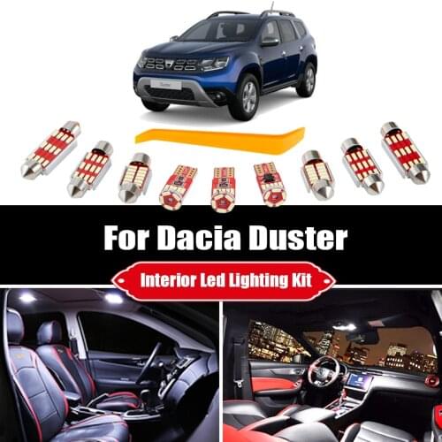 For 2010-2020 Dacia Duster 1 2 Vehicle Canbus LED Interior Map Dome Indoor Light License Plate Lamp Kit Car Accessories