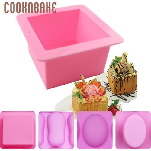 COOKNBAKE Square Silicone Soap Mold Silicone toast Cake Bakeware oval Pudding Ice Cube Bread Pastry Mould Handmade Soap Mold