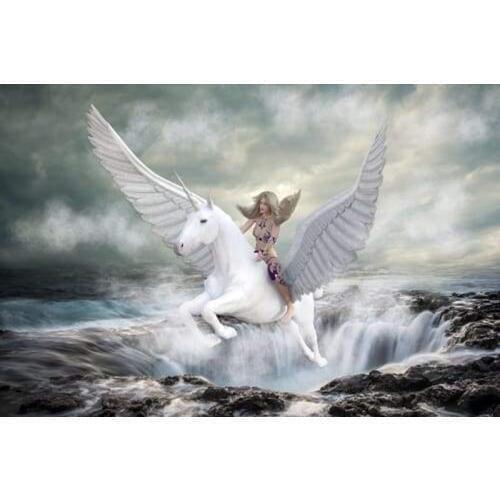 GLymg 5d Diamond Painting Diy Diamond Craft Embroidery Diamond Embroidery Flying Unicorns Diamond Art Wall
