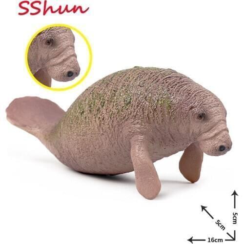 16*5*5 CM Children Cognitive Manatee Toy Simulation Marine Wild Animal Plastic Static Model Solid Manatee Decoration