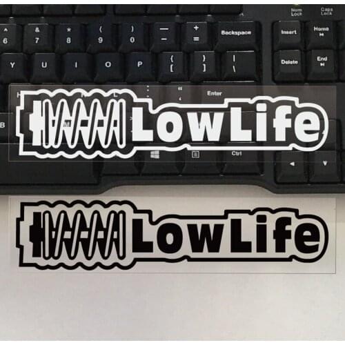 LOW LIFE Personalized Fashion Applique Waterproof Reflective Car Sticker 18cmx4cm
