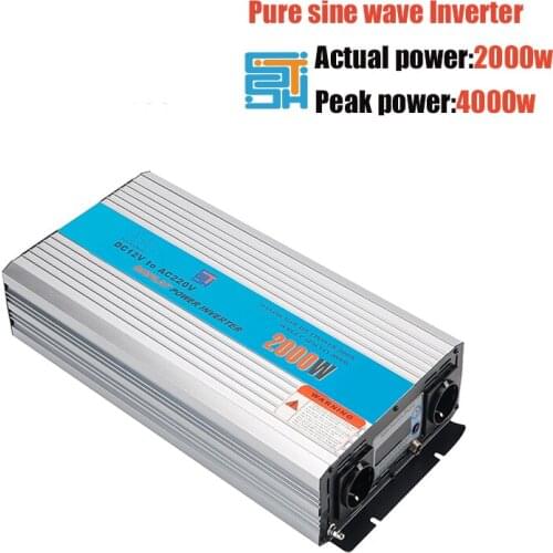 Led Display 2000W Inverter 12V To 220V Pure Sine Wave 2Kw 2000Watt Inverter 230V 240V 24 Volt Inverter Pure Sinewave