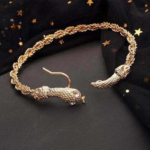 Moroccan style classic snake head bracelet anklet alloy made specially for aristocrats golden open bracelet wholesale