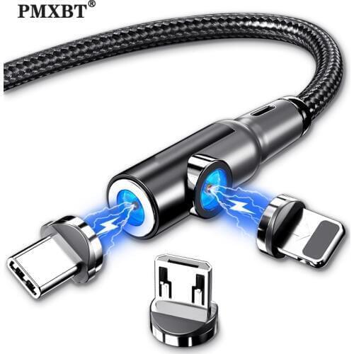 2 in 1 Dual Magnetic Cable Micro USB Type C Fast Charging For iPhone 11 Pro XS Max Samsung Xiaomi 9 Magnet Charge Charger Cable