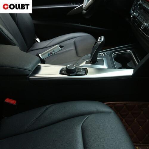 COLLBT ABS Matte Chrome Interior Central Armrest Multimedia Panel Decorative Cover Trim Sticker For BMW 3 Series F30 2013-2017