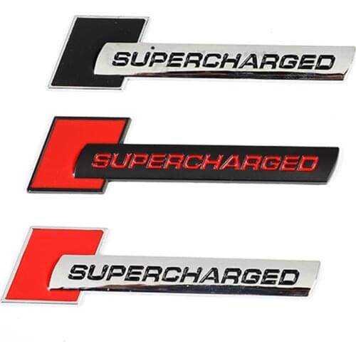 3D Metal Car Sticker Supercharged Letter Logo Badge Emblem For Ford MK2 MK3 Volkswagen Toyota Honda Civic Audi KIA Mini Cooper