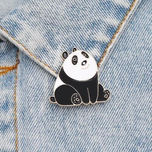 Cute New Personality Zinc Alloy Brooch Pin China Giant Panda Pin Jewelry Backpack Hat Cowboy Clothing Wear Jewelry Brooch