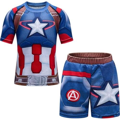 4-14 Years Old Sublimation Printed Sport Short Sleeve Jogging Shorts Fashion Sets For Children