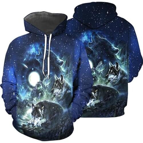 Brand Fashion Autumn Hoodies Wolf 3D Printed Men For Women Sweatshirt Unisex Zipper Hoodies Pullover Casual Jacket 08