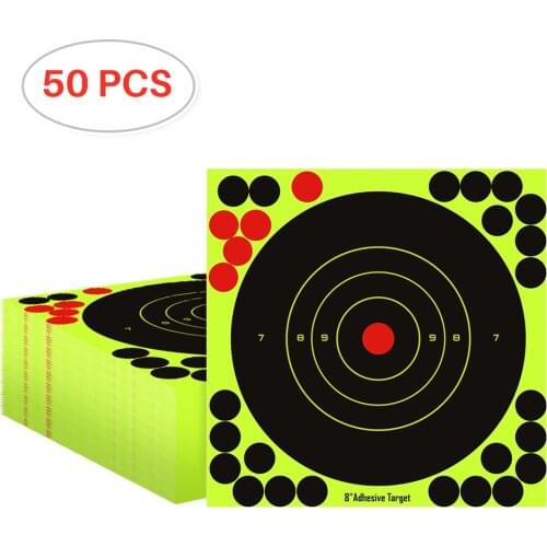 50PCS Shooting Practice Stickers Adhesive Shotboard Paper Target Stickers 8 inch Shooting Board Hunting Training Outdoor