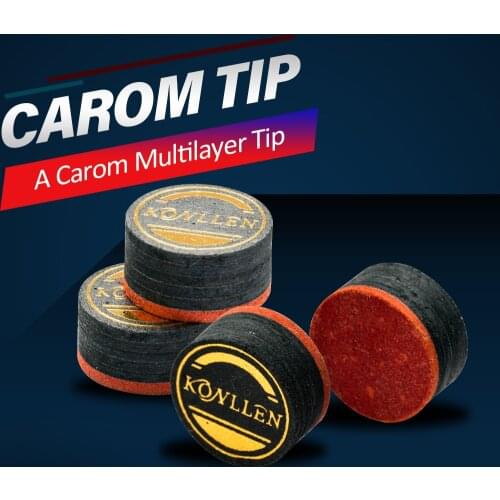 Konllen BIlliard Carom Cue Tip 5 Pcs 14mm Selected 6 layers Pigskin Flexibility Professional Libre Cue Tip Billiard Accessories