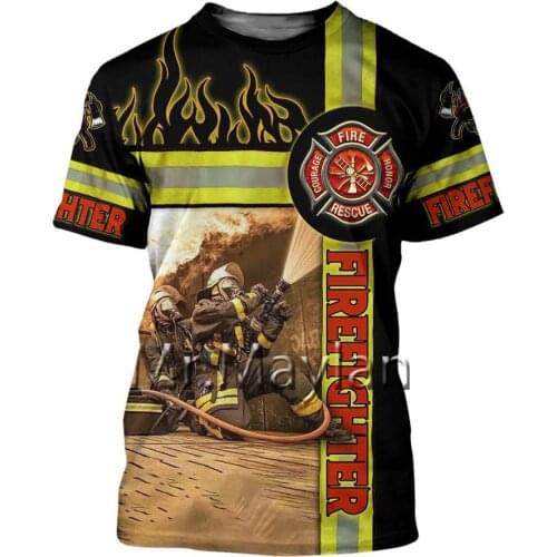 2020 Summer New Fashion Men t shirt Brave Firefighter 3D Printed T shirts Unisex Harajuku Short Sleeve Shirt Casual Tee Tops-18