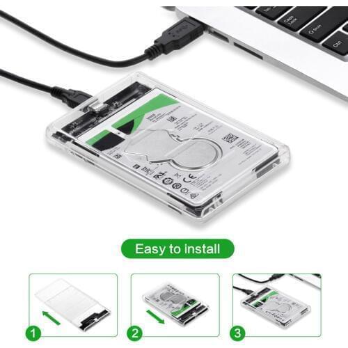 NEW Arrival HDD Case 2.5 inch SATA to USB 3.0 SSD Adapter for SSD 1TB 2TB Type C Hard Disk Drive Box External HDD Enclosure