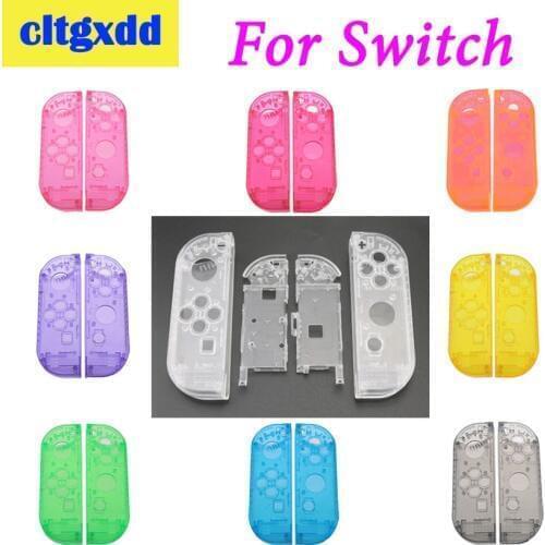 Cltgxdd Transparent color Plastic Housing Shell Case Cover Replacement for Nintendo Switch Joy-con Controller Button Kit