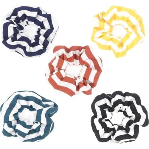 Furling Girl 1PCAthletic track Striped Printing Hair Scrunchies Ponytail Holder Hair ties Elastic Casual Cloth Hair Bands