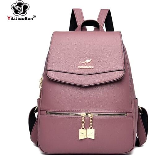 Fashion Backpack Women Designer Shoulder Bag Famous Brand Leather Backpack Ladies Travel Bag Large School Bags for Teenage Girls