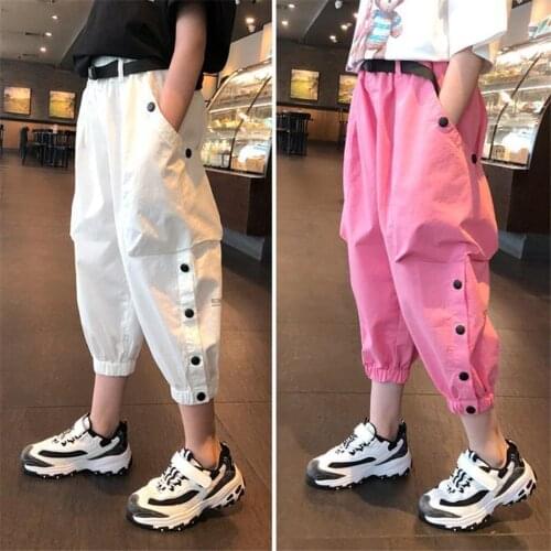 Teen Kids Pants for Girls Childrens Pants Causal Sport Loose Pants Girls Sport Pants Solid Color Childrens Trousers