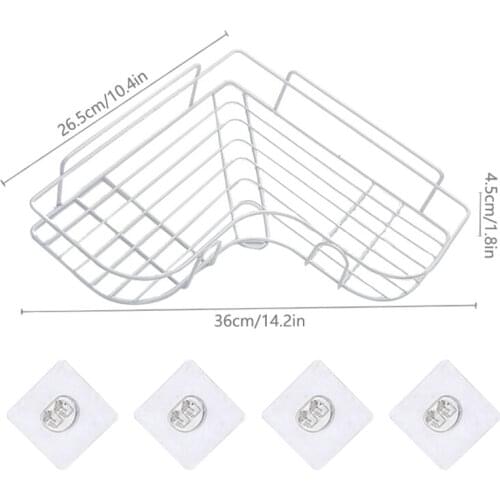 Shower Caddy Corner Shelf 2 Tiers Shower Organizer Punch Free Wall Adhesive Rack